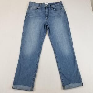 Hudson Blair High Rise Straight Crop Jeans Womens 30 Blue Stretch Denim Casual